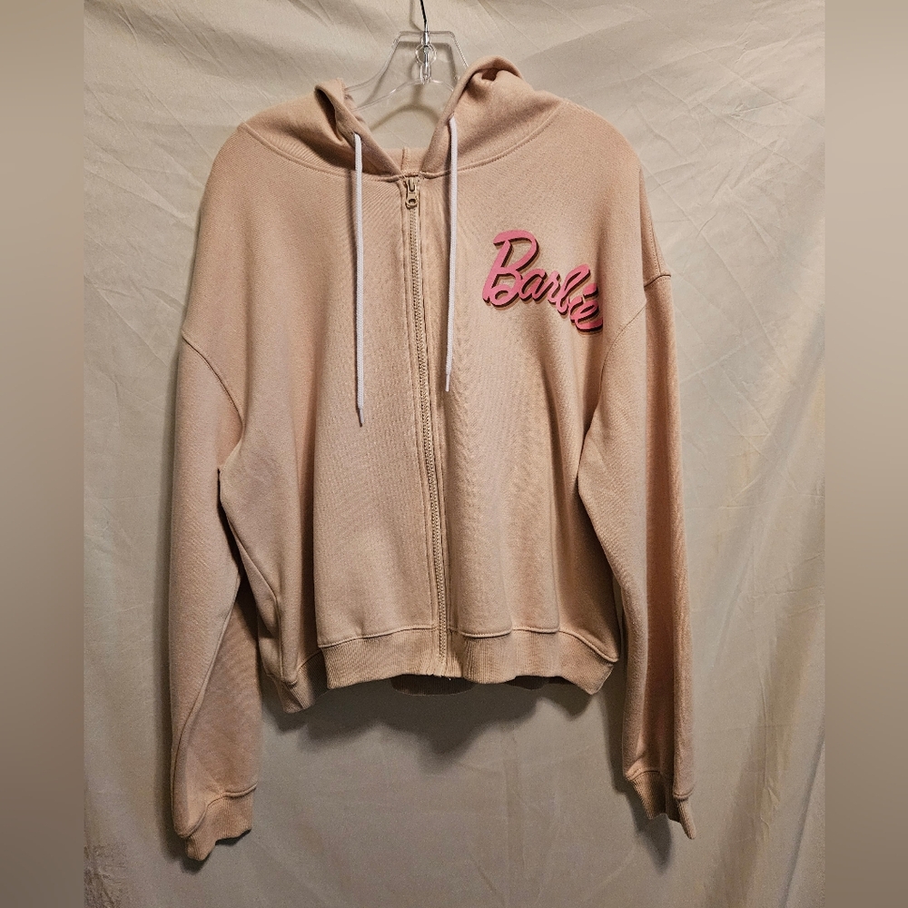 Barbie Jersey Knit Zip-Up Sweat jacket. Size 1X, Tan.  NWT. Black History Month